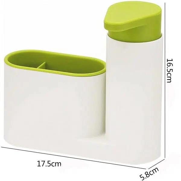 DISTRIBUTEUR DE SAVON AVEC PORTE ÉPONGE