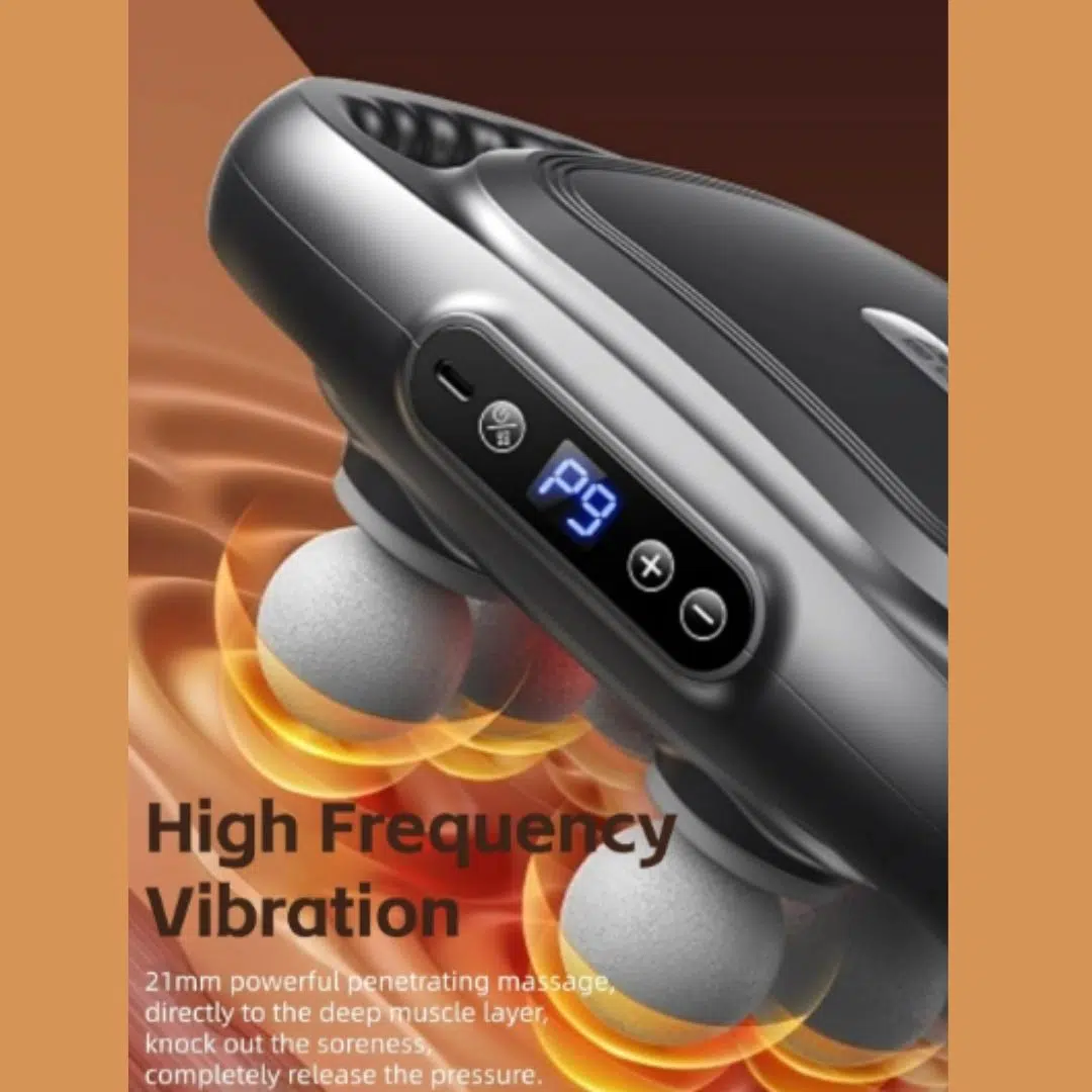 Pistolet de Massage à 4 Têtes pour Tissus Profonds |مسدس تدليك العضلات 4 رؤوس للأنسجة العميقة