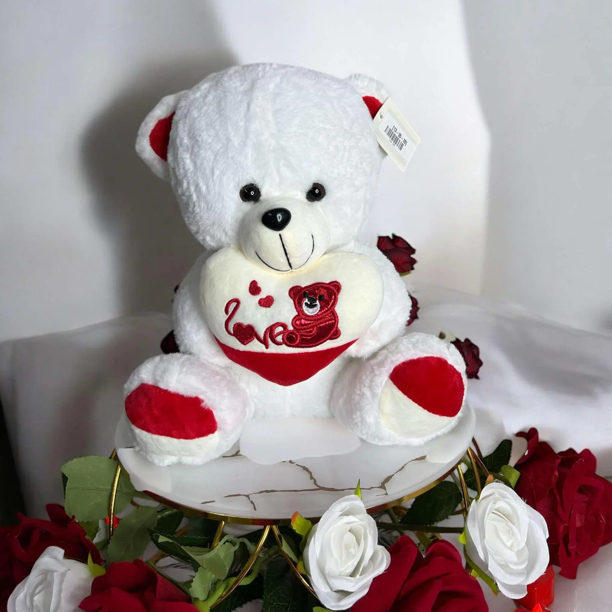 Ours coeur Love you blanc 30cm