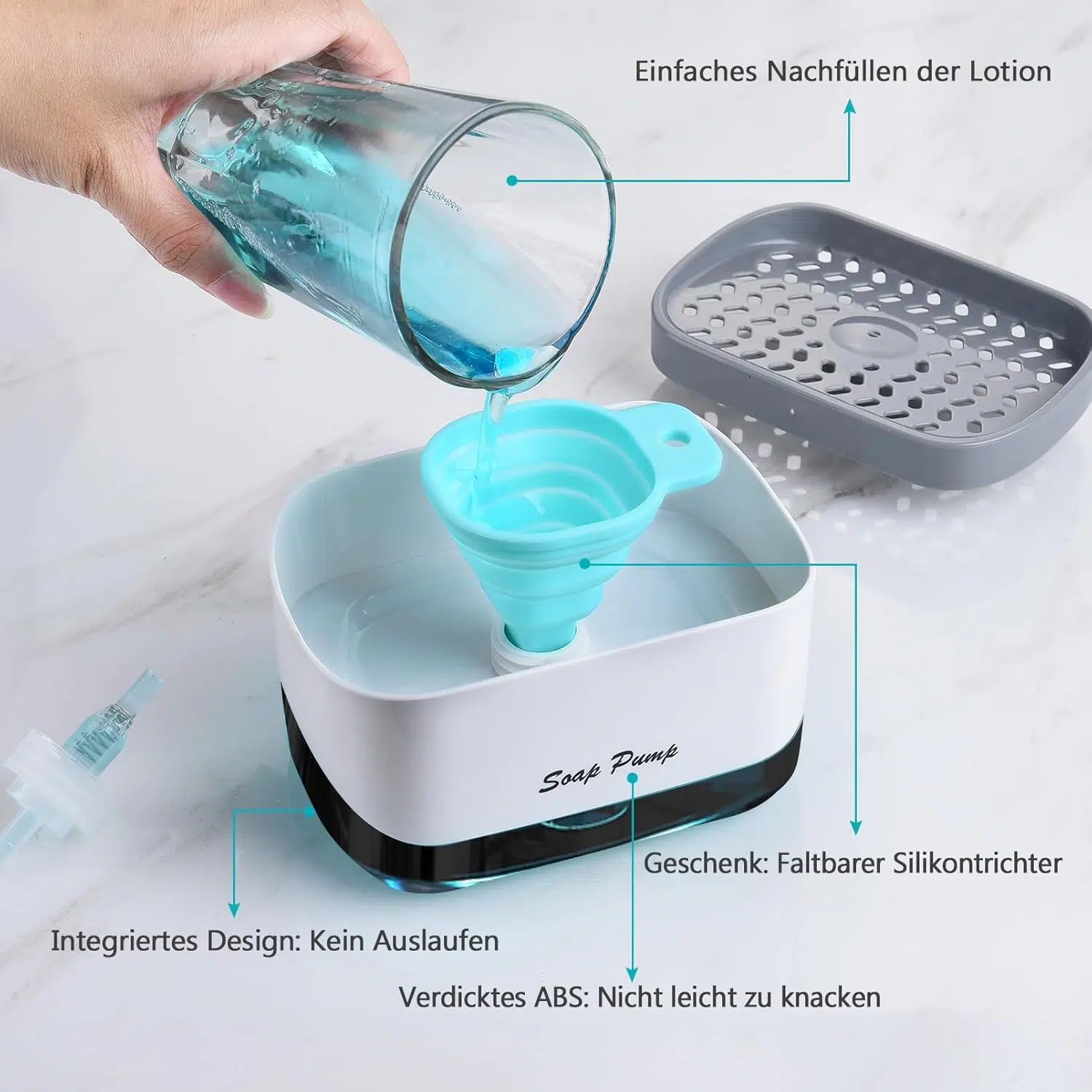 موزع صابون سائل 2 في1 | Distributeur de savon liquide