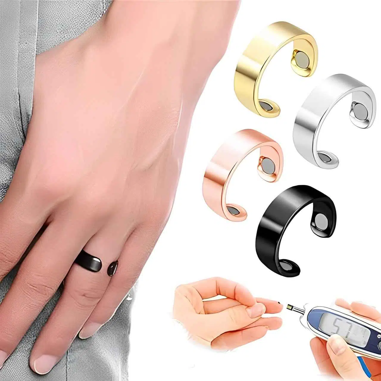 Bague de thérapie magnétique | خاتم التحكم في سكر الدم
