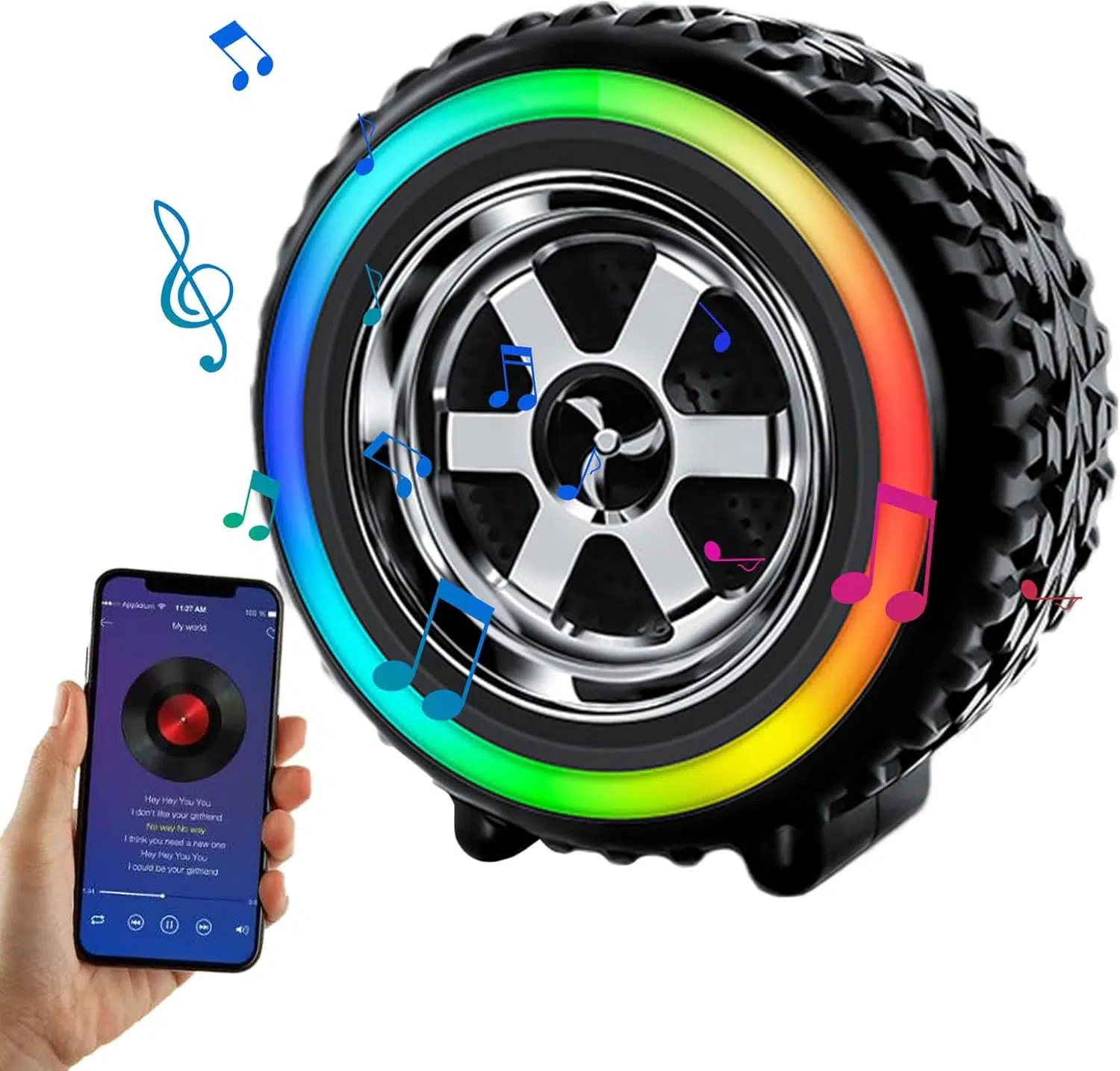 Haut-parleurs en Forme de Roue de Voiture  مكبر صوت على شكل عجلة سيارة
