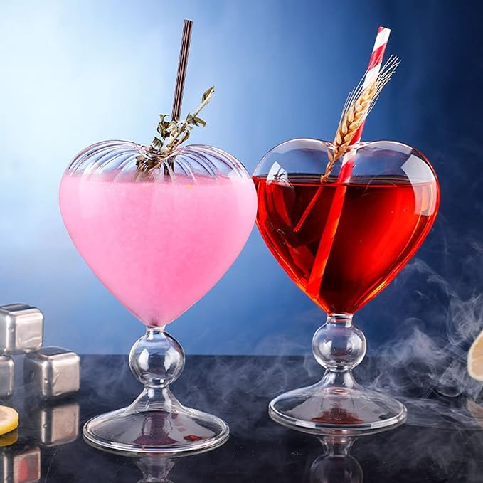 Verre à cocktail en forme de cœur