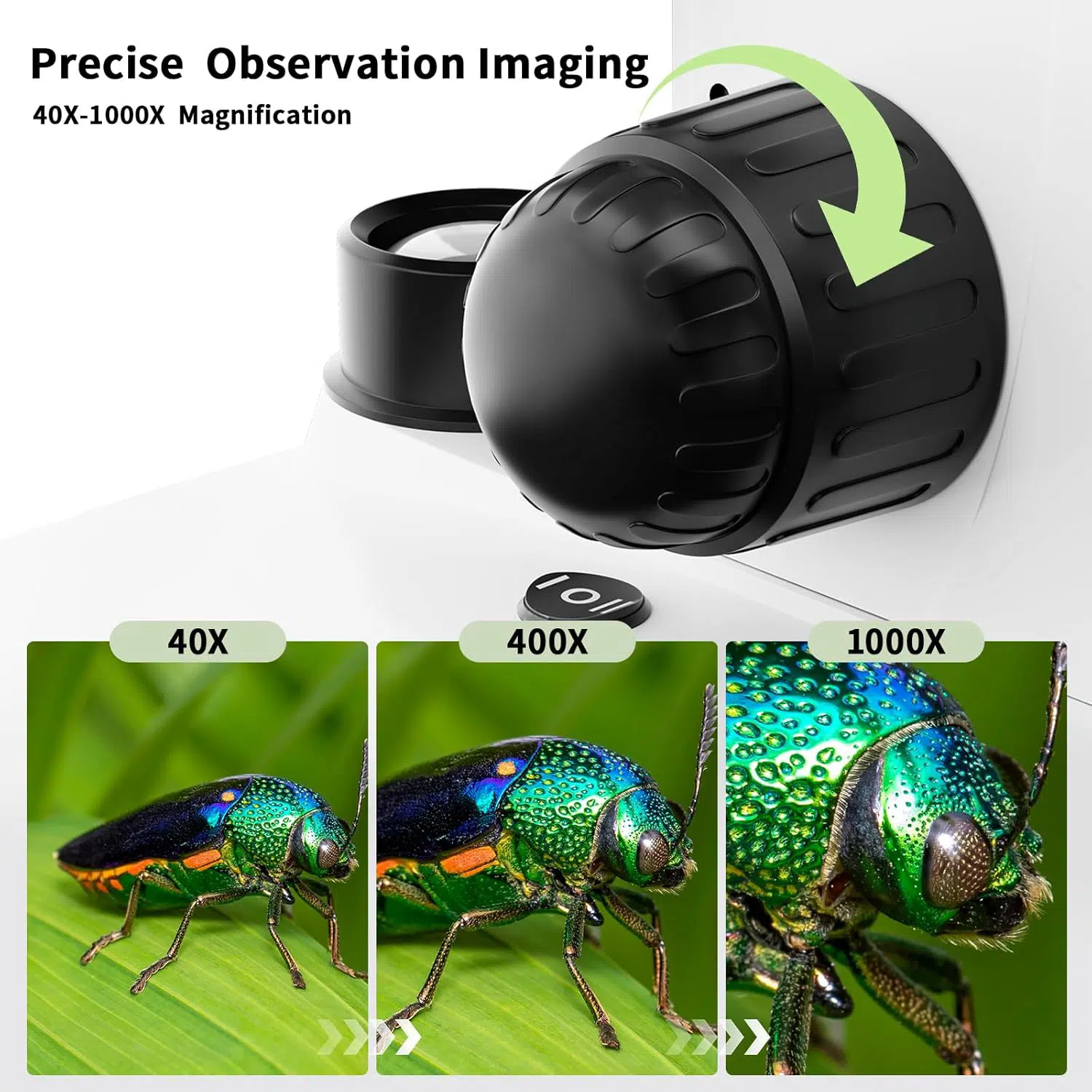 Microscope binoculaire LED USCAMEL EM‑305 40×‑1000× (jusqu’à 2500×) – oculaires 10×/25×