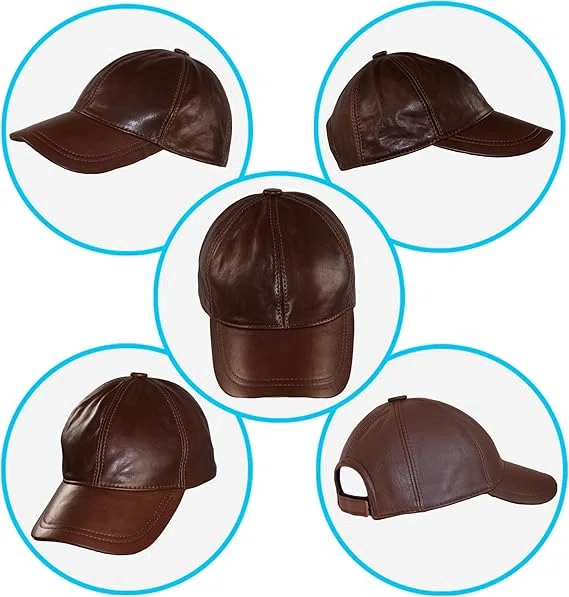 Casquette Homme en cuir - Marron