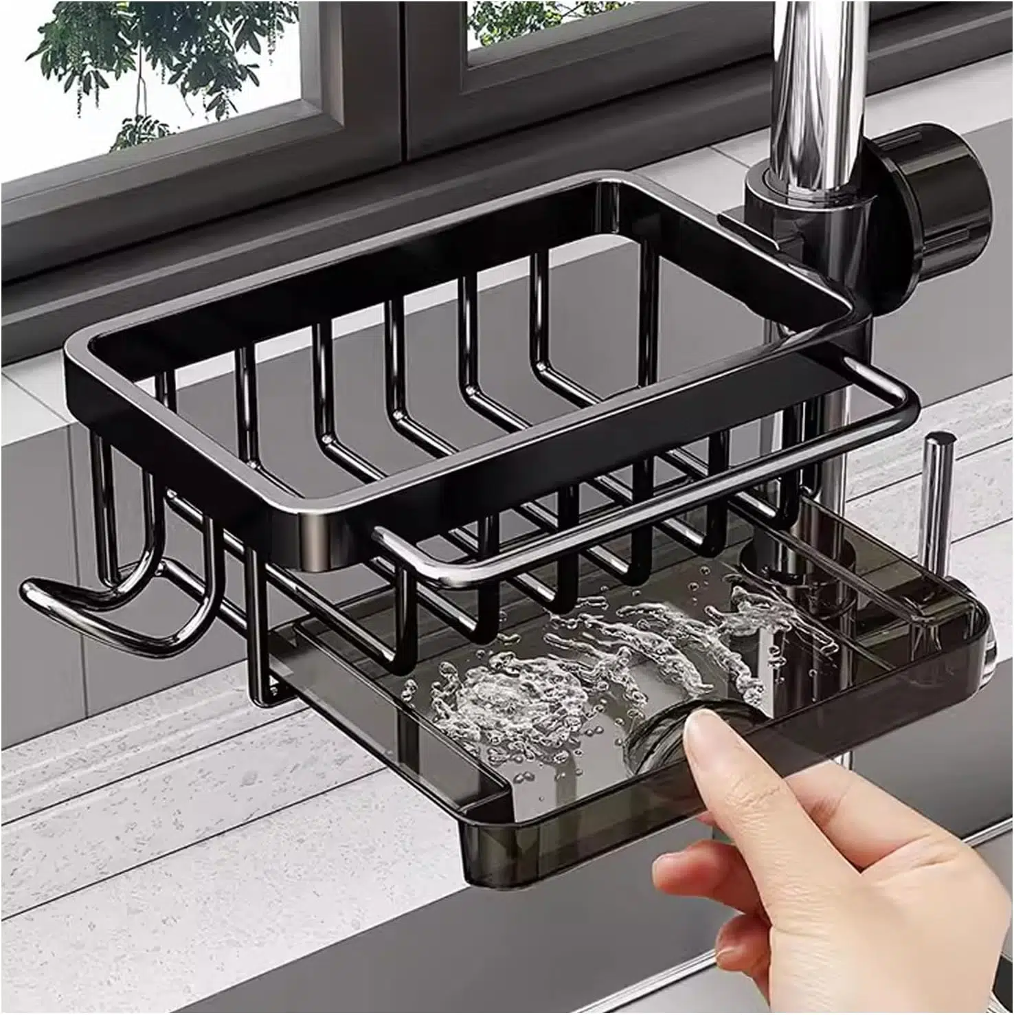 Porte Éponge Pour Évier Et Rangement De Cuisine منظم حوض المطبخ