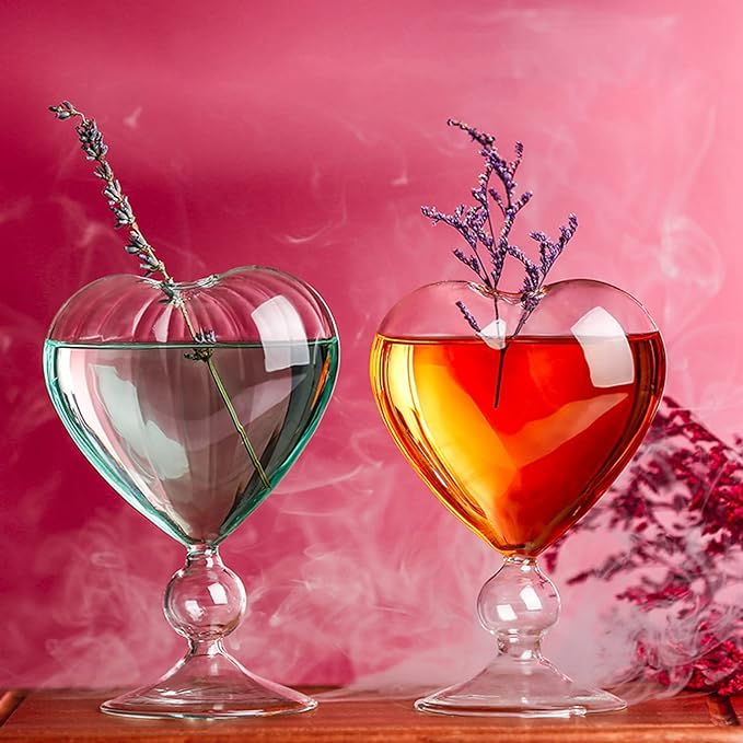 Verre à cocktail en forme de cœur