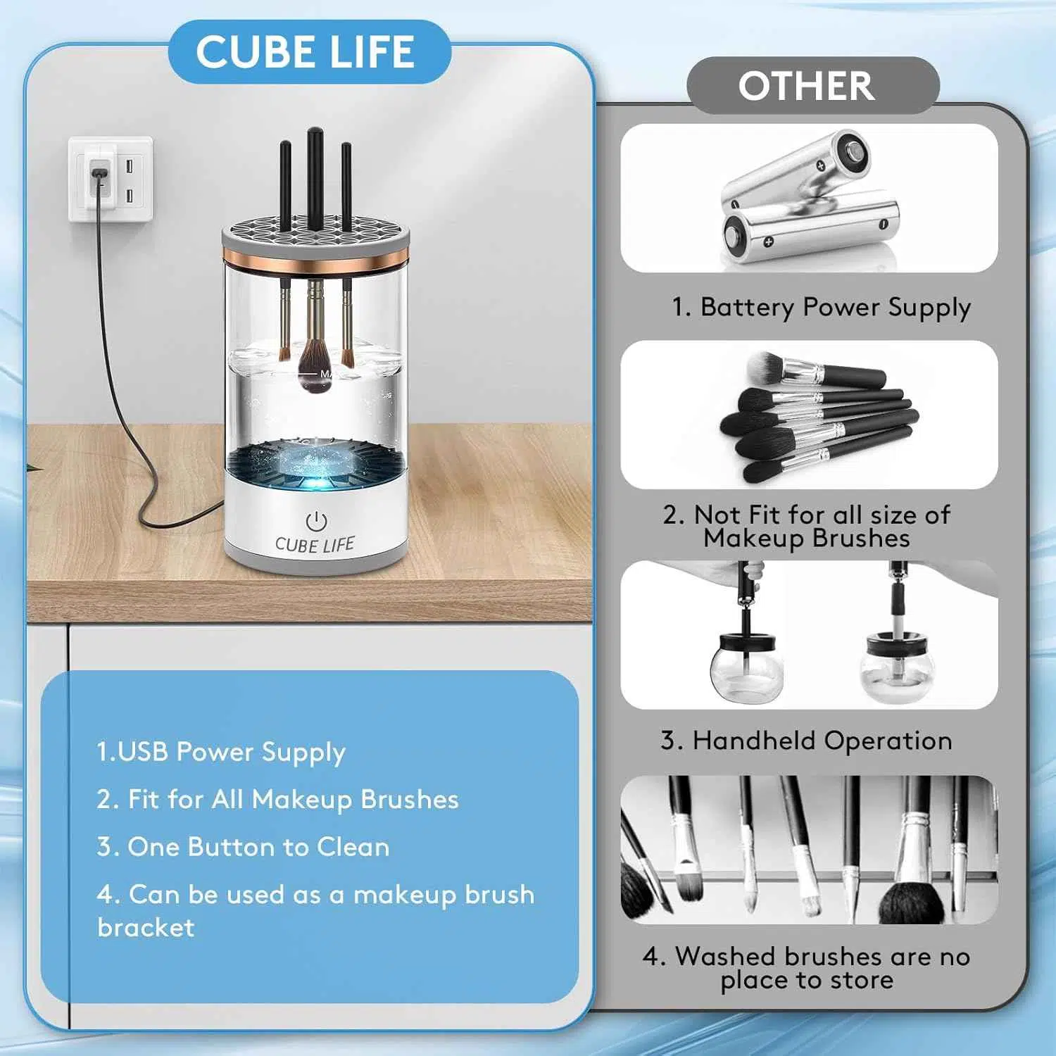 Machine de nettoyage de brosse de maquillage électrique  |جهاز تنظيف فرش المكياج