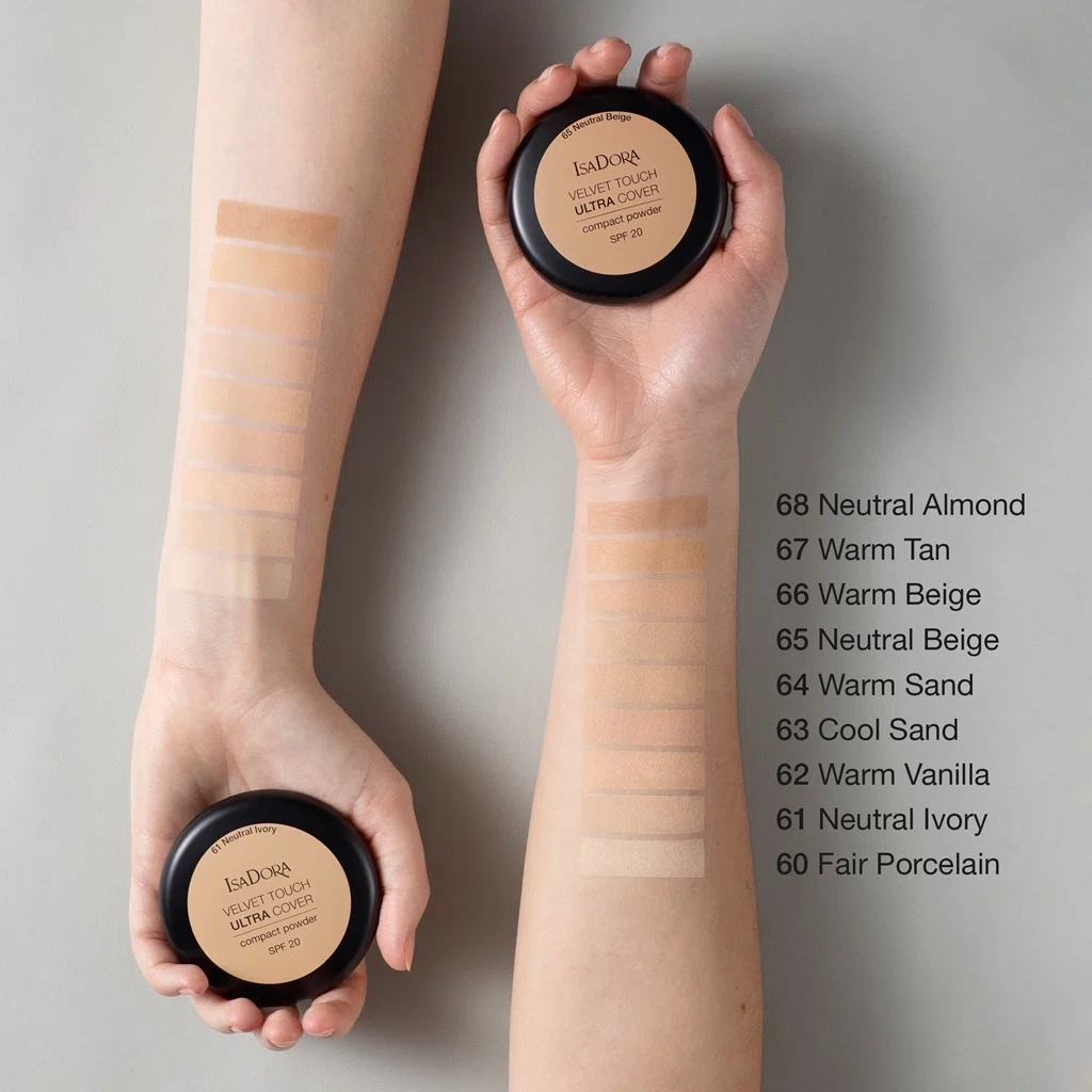 IsaDora - Velvet Touch Ultra Cover Compact Powder 68 Neutral Almond