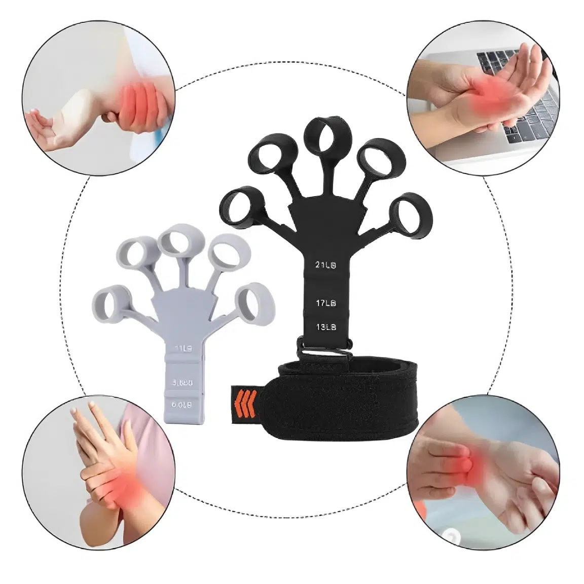 Entraîneur de Doigt Lot de 2 - Silicone | جهاز تمارين قبضة اليد