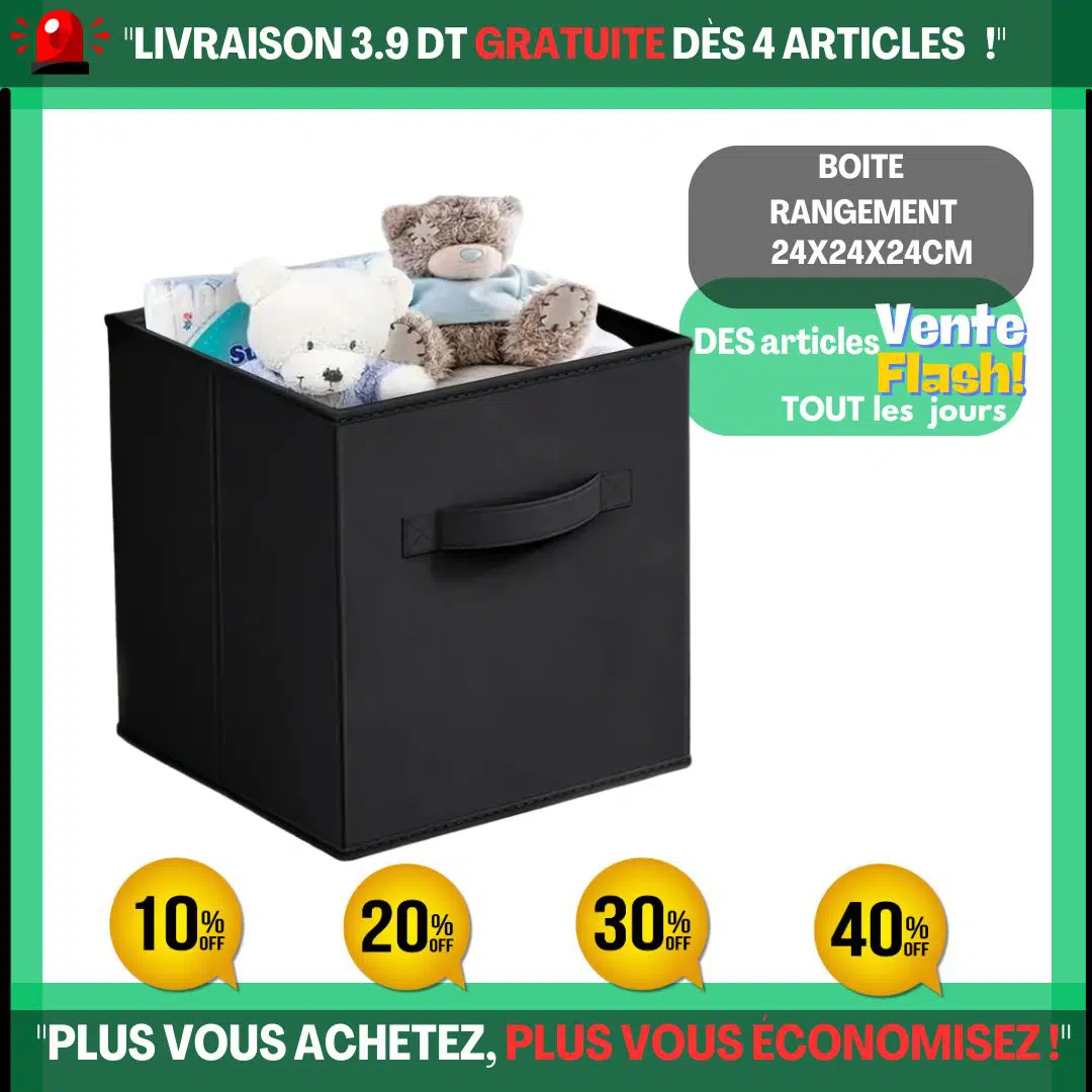 Boîte de Rangement avec Poignée 25x25x25 cm CASE