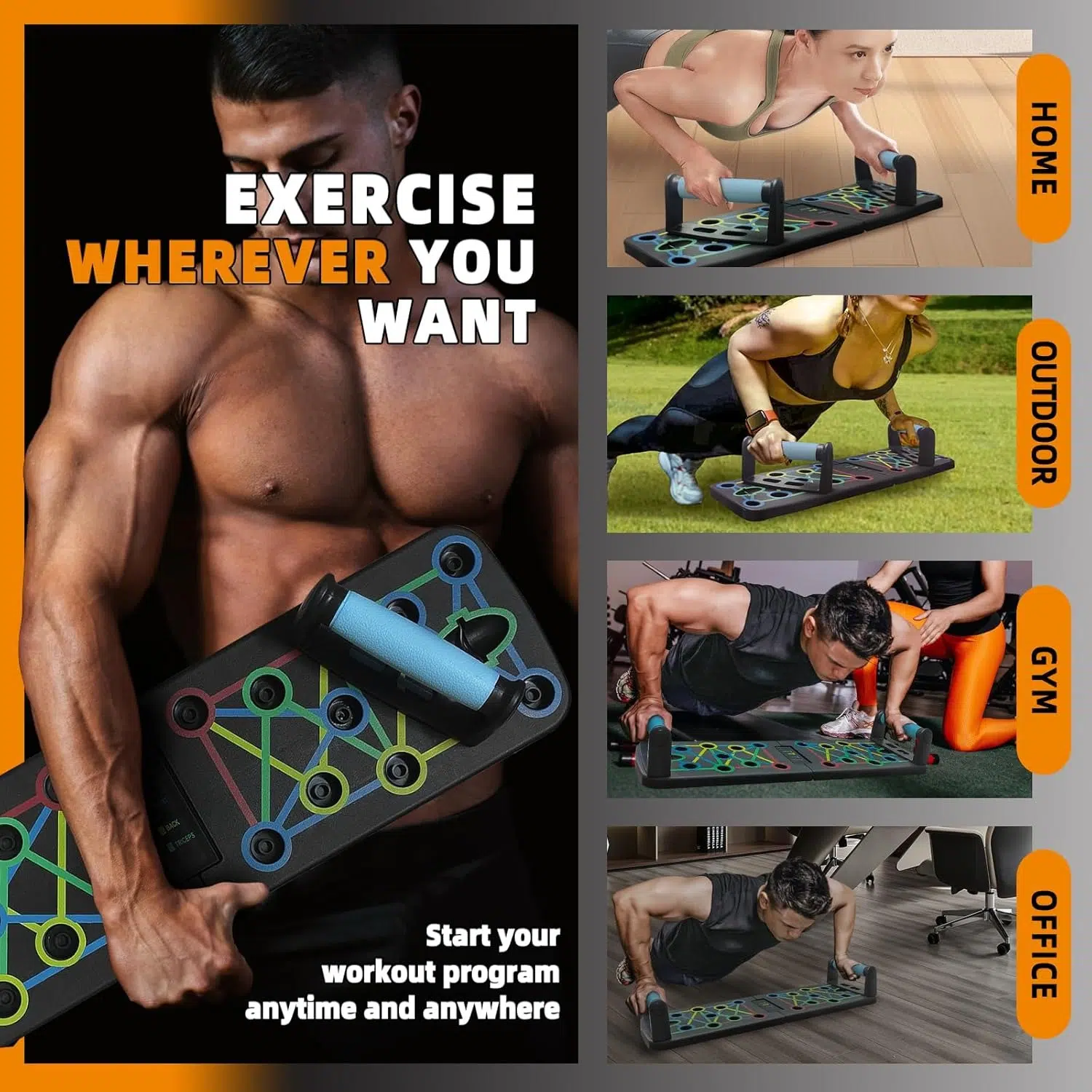 Tableau de Pompes – Entraînement Musculaire Maison