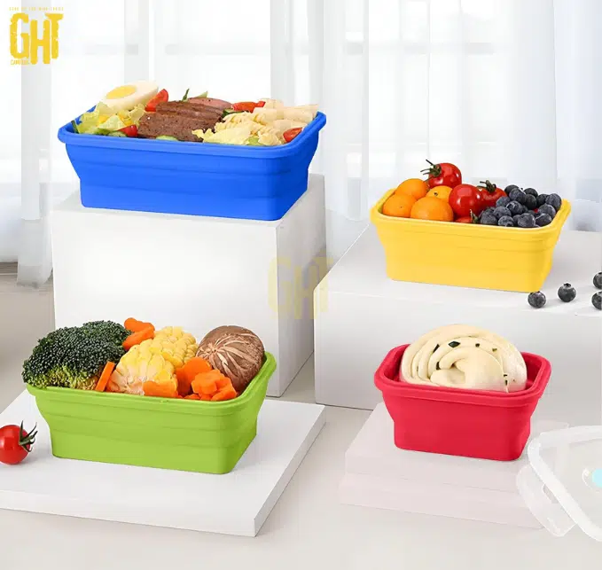 Set de 4 Boîtes Alimentaires Pliables en Silicone