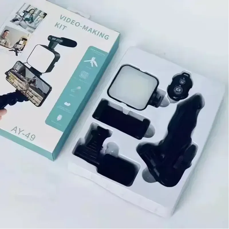 Kit Vidéo Trépied Avec Microphone et Lumière Avec Télécommande