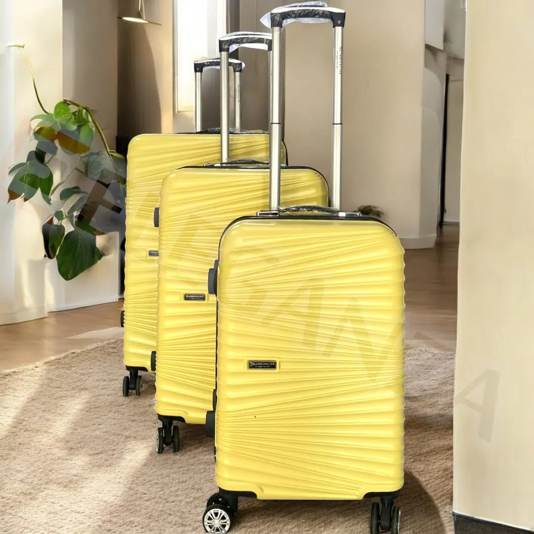 Série de 3 valises incassables - jaune