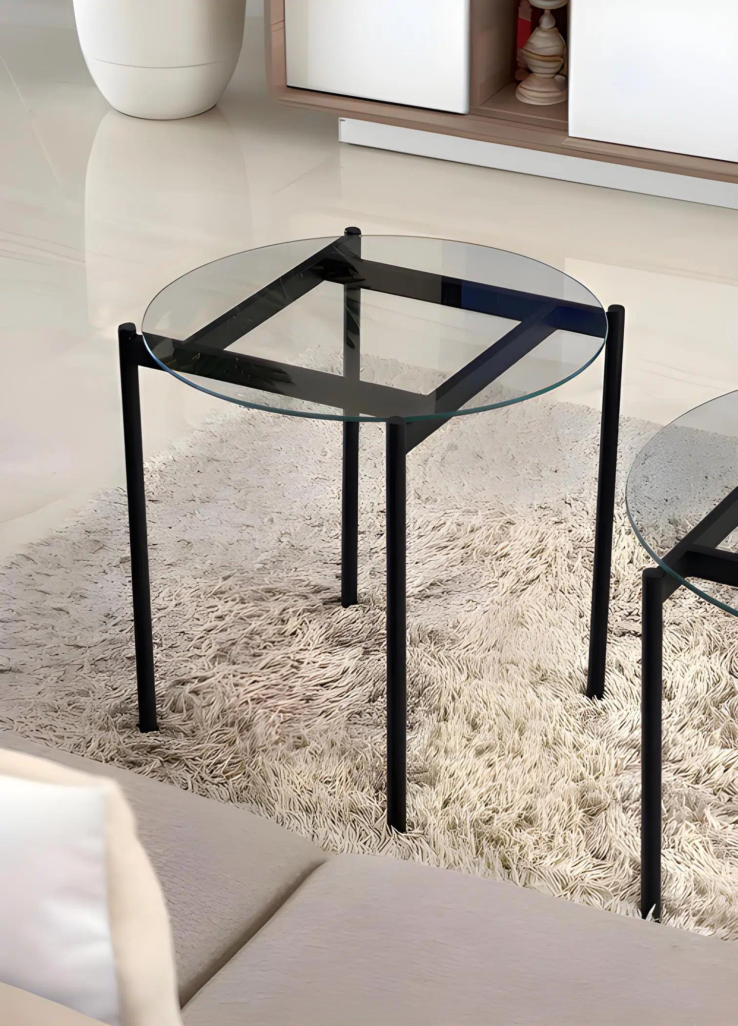 Table d’appoint Oscar PM – Verre & métal