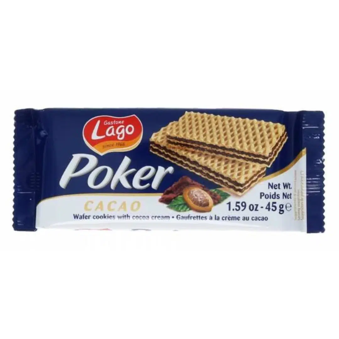 BISCUITS CACAO 45 GR POKER LAGO
