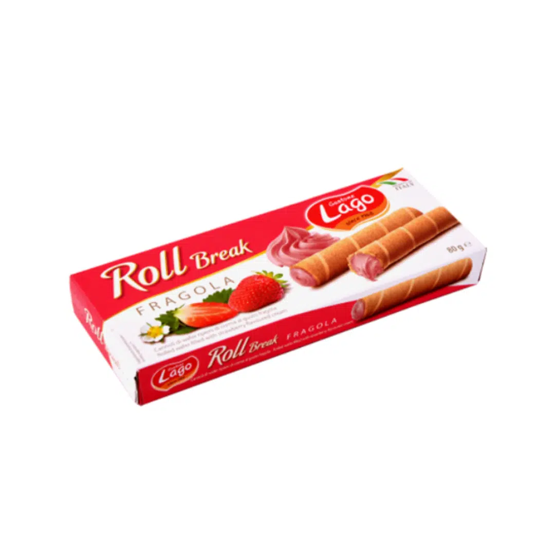 BISCUIT ROLL FRAISE 80 GR LAGO