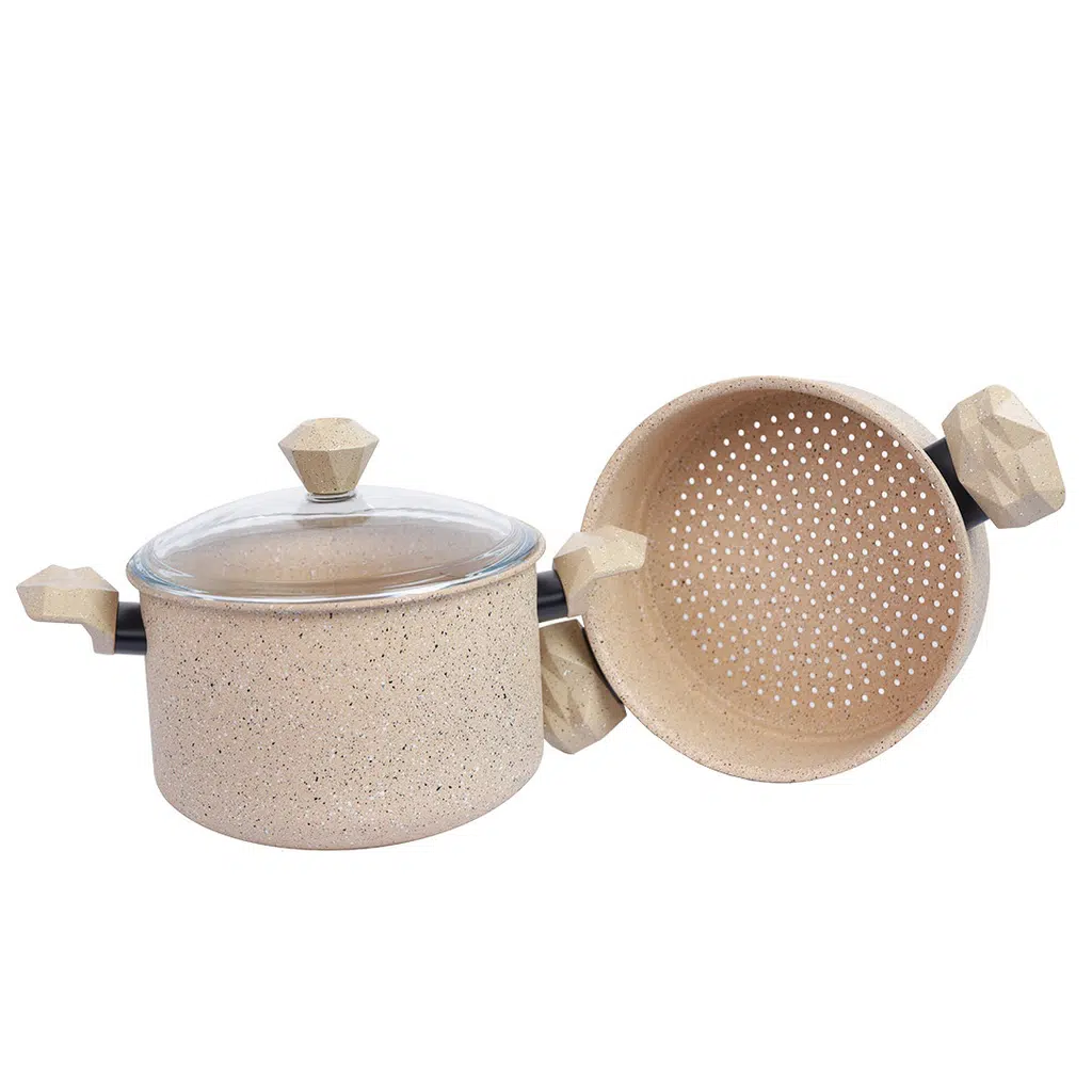 Batterie De Cuisine Sizar 16 Pièces Granite - Beige