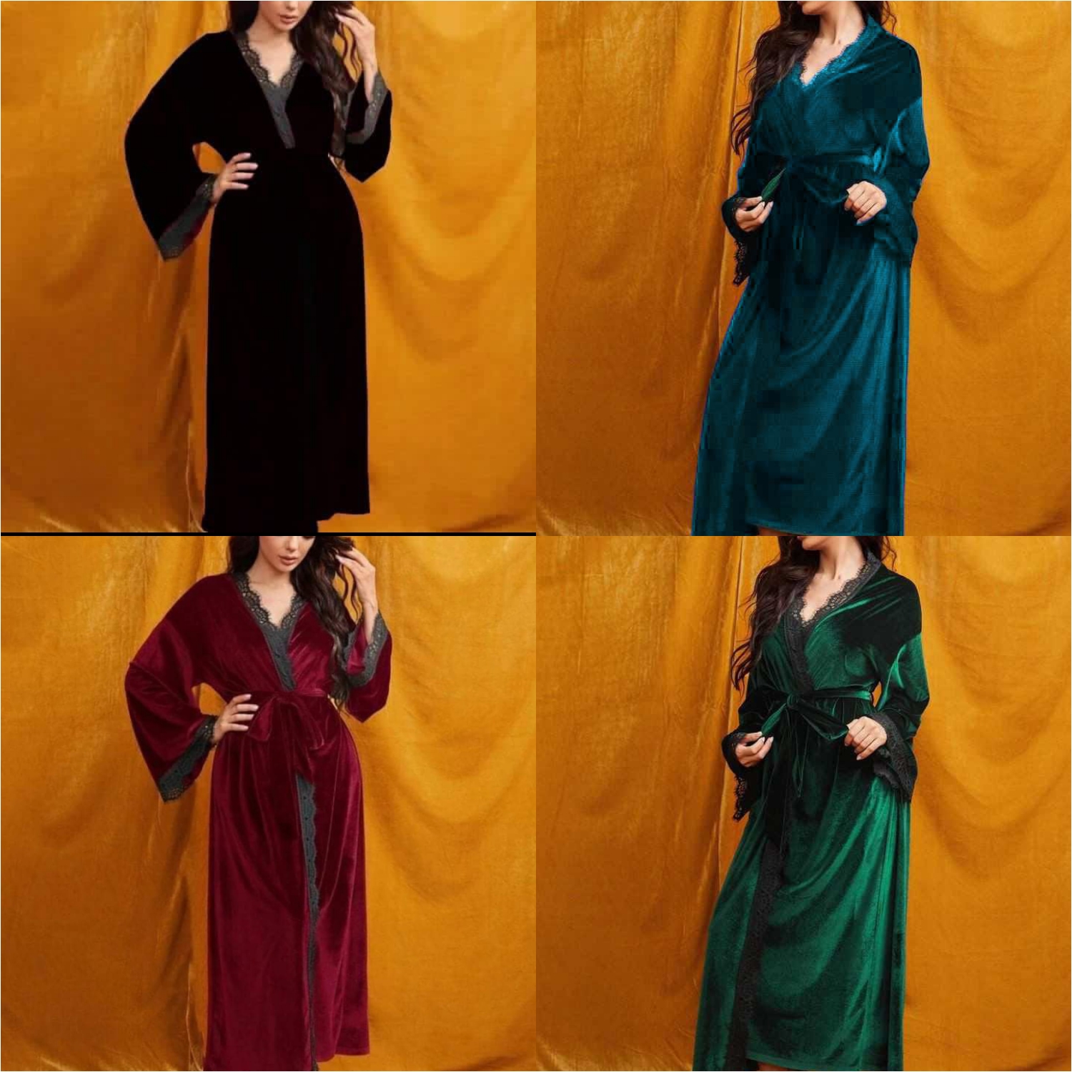 Robe de chambre longue velours