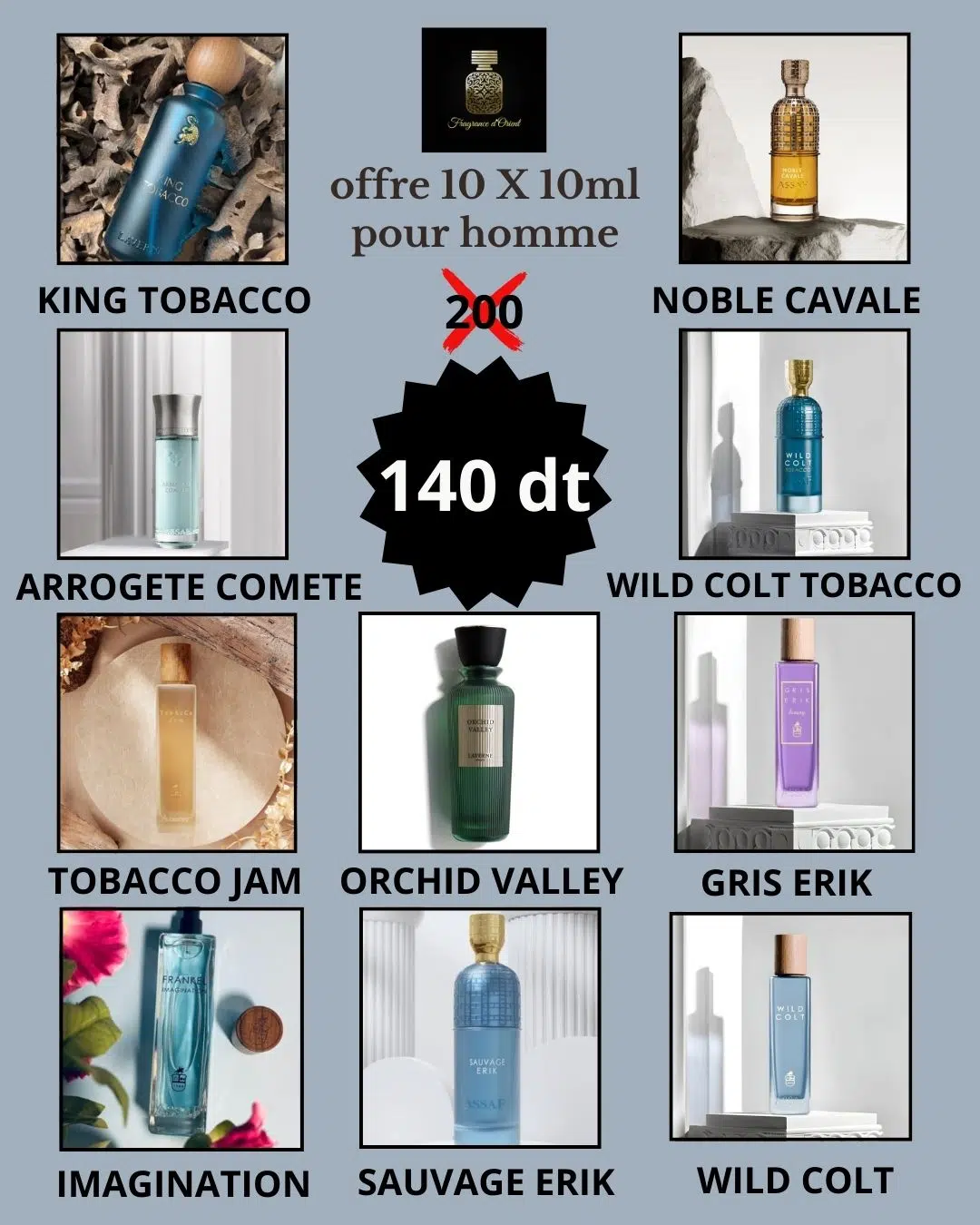 OFFRE ASSAF + LAVERNE POUR HOMME 10 PARFUM X 10ML