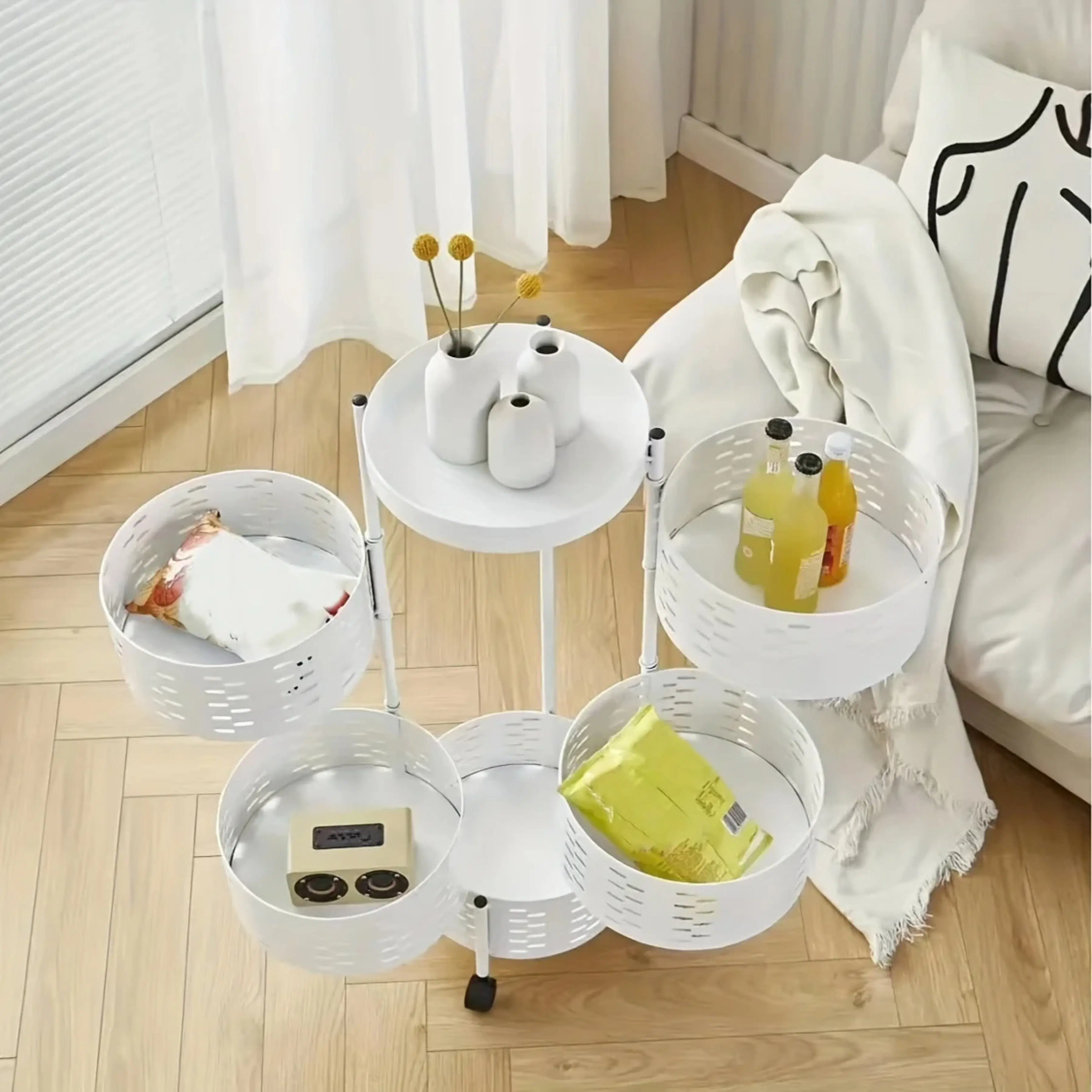 Porte Légumes Blanc à 5 Paniers Multi Usages
