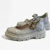 Chaussures Fille Style Derbies – Beige, Noir ou Rose Pointures (24 à 28) – Réf C37 –