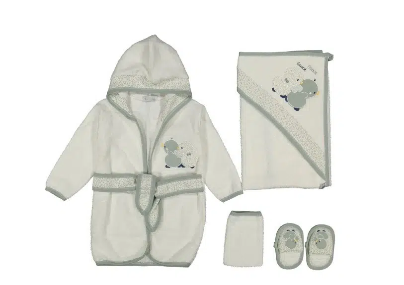 Coffret de Bain Bébé 4 pièces Oiseaux – Réf 880 – Vert (0-24 mois)