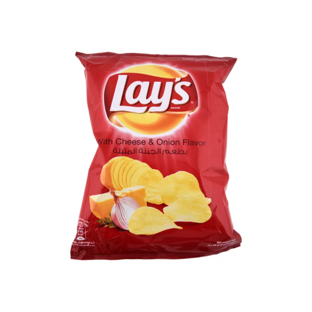 CHIPS CHEESE ET ONION 80 GR  LAYS
