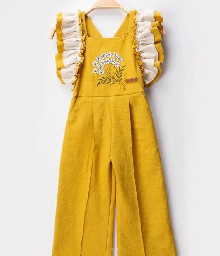 Combinaison Fille Jaune Moutarde – Réf 2429 – (2 à 5 ans)