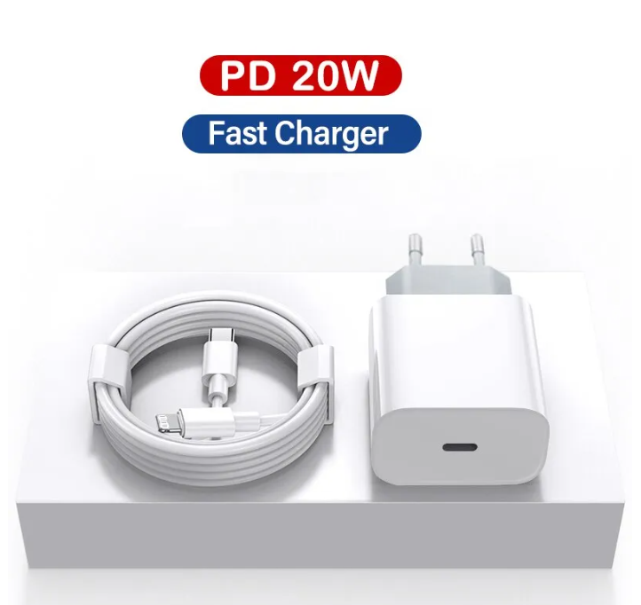 Chargeur Secteur USB Type-C PD 20W pour iPhone, 13, 12, 11, 14, Pro, Max, 8, Plus, XS, MAX, iPad Air