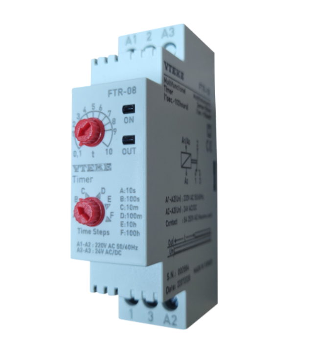 Minuterie de retard multifonctionnelle 0,1 min – 100 min, 150-260 VAC