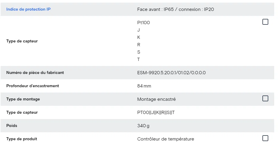 Régulateur de température 220V  96x96mm ESM-9920