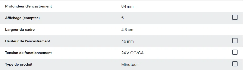 COMPTEUR HORAIRE 24V  48x 48mm