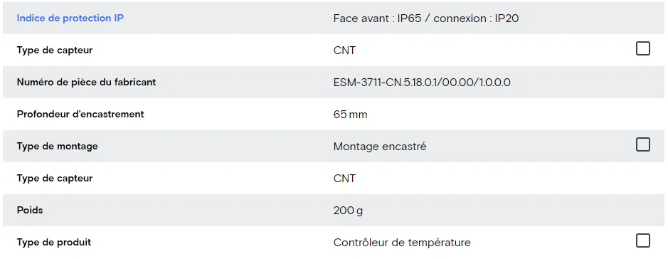 Régulateur de température 220V  77x35mm ESM-3711