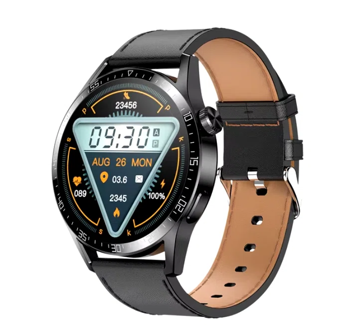 Smart Watch Homme SK12 PLUS Bracelet Cuir - Noir