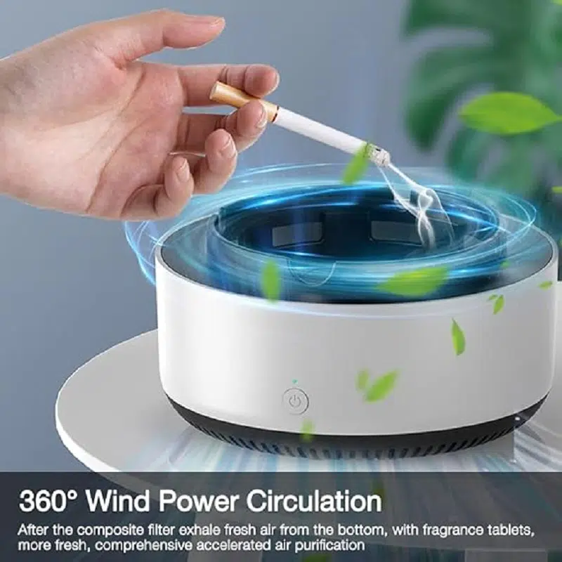 Cendrier  Purificateur d'air 2 en 1 Gris