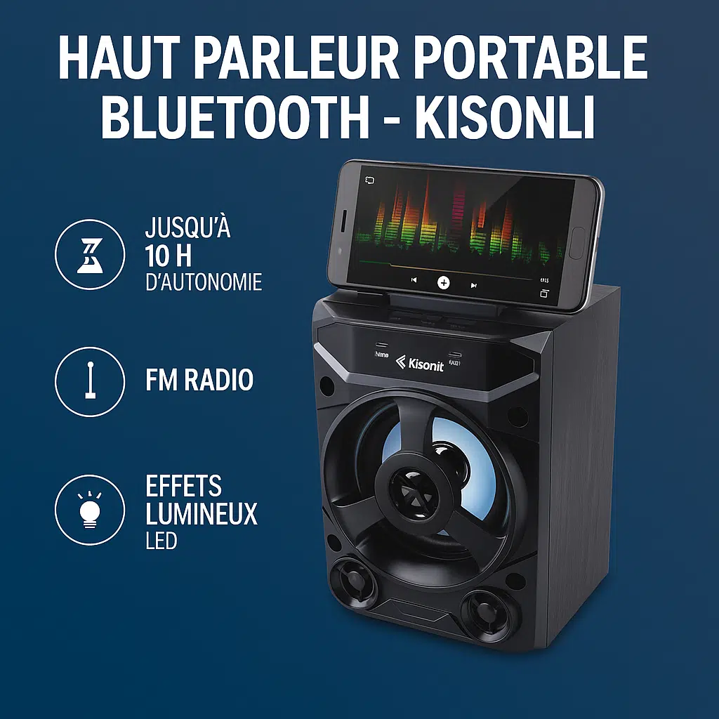 Haut Parleur Portable Bluetooth - Kisonli
