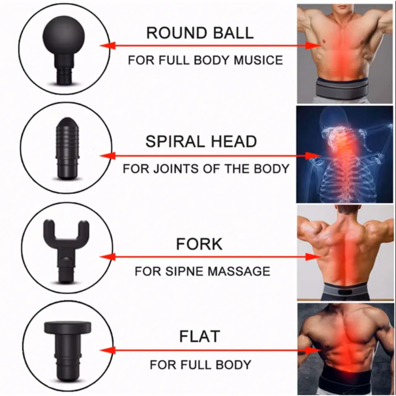 Pistolet de Massage  Gun جهاز مساج وتدليك العضلات بحجم صغير محمول بـ 6 سرعات