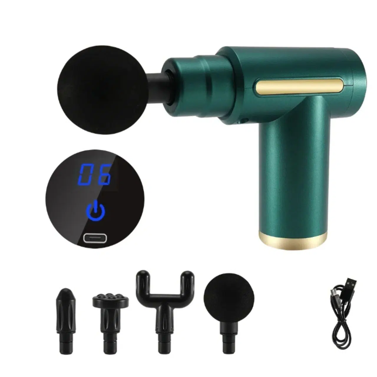 Pistolet de Massage  Gun جهاز مساج وتدليك العضلات بحجم صغير محمول بـ 6 سرعات