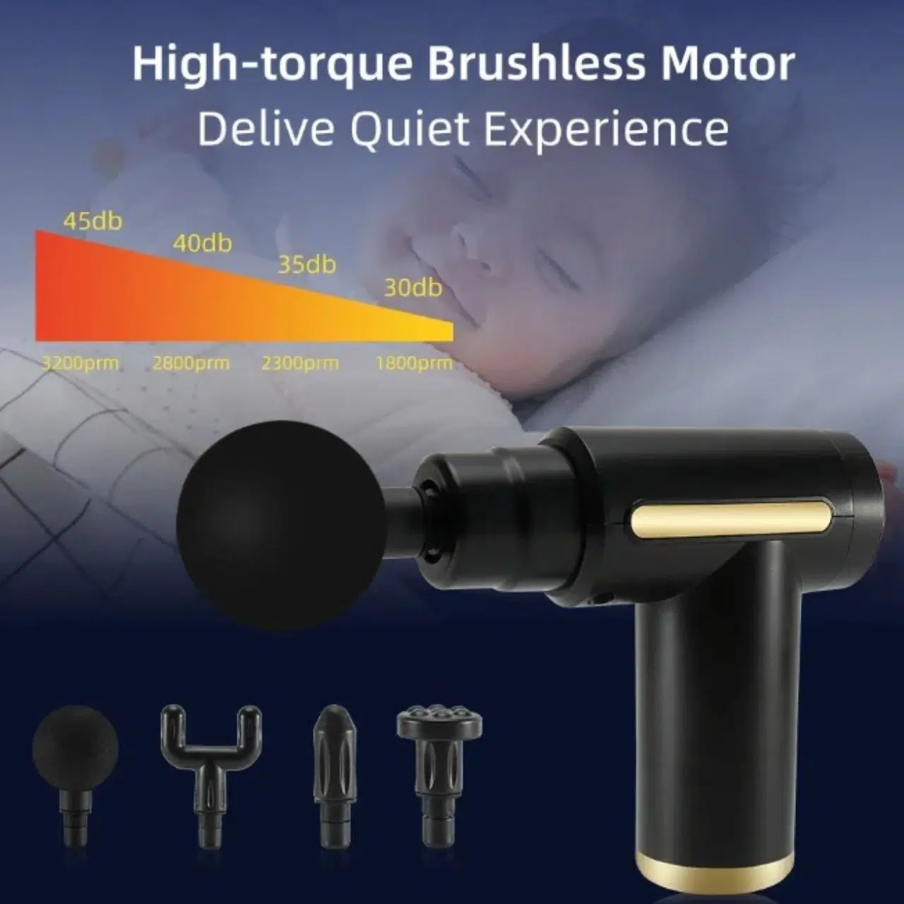 Pistolet de Massage  Gun جهاز مساج وتدليك العضلات بحجم صغير محمول بـ 6 سرعات