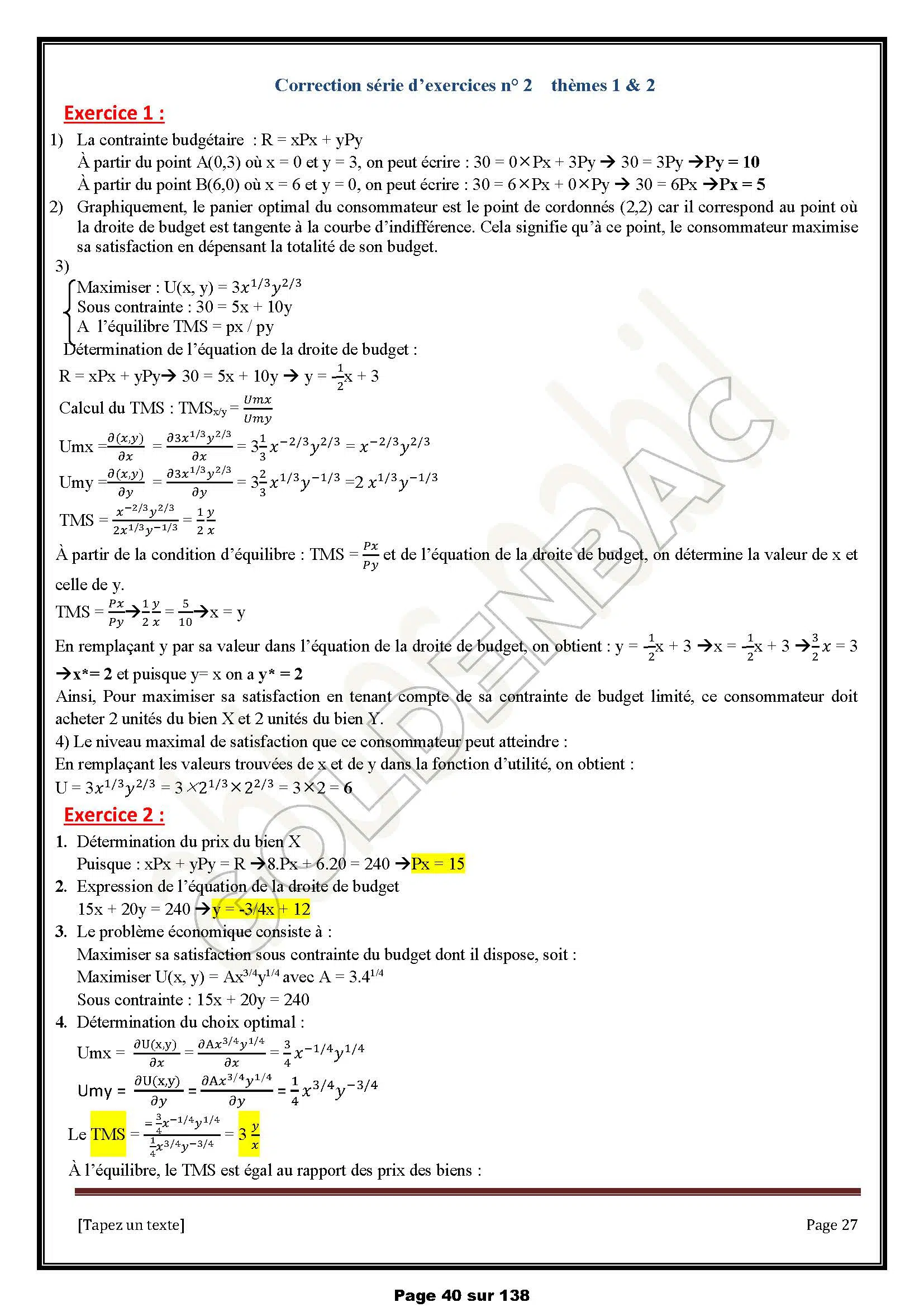 ECONOMIE - TOUTE LANNEE - BAC ECONOMIE