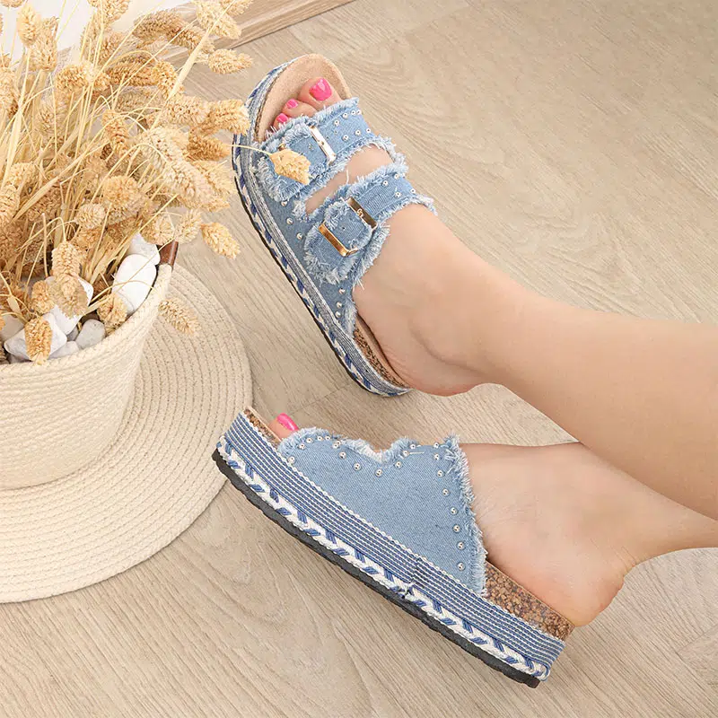 Mule Femme Réf CLK-308 Bleu Clair