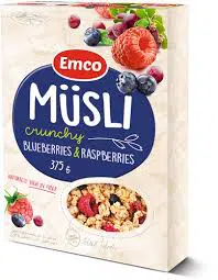 EMCO MUSLI BLUEBERRY ET RASPBERRIES 300 GR