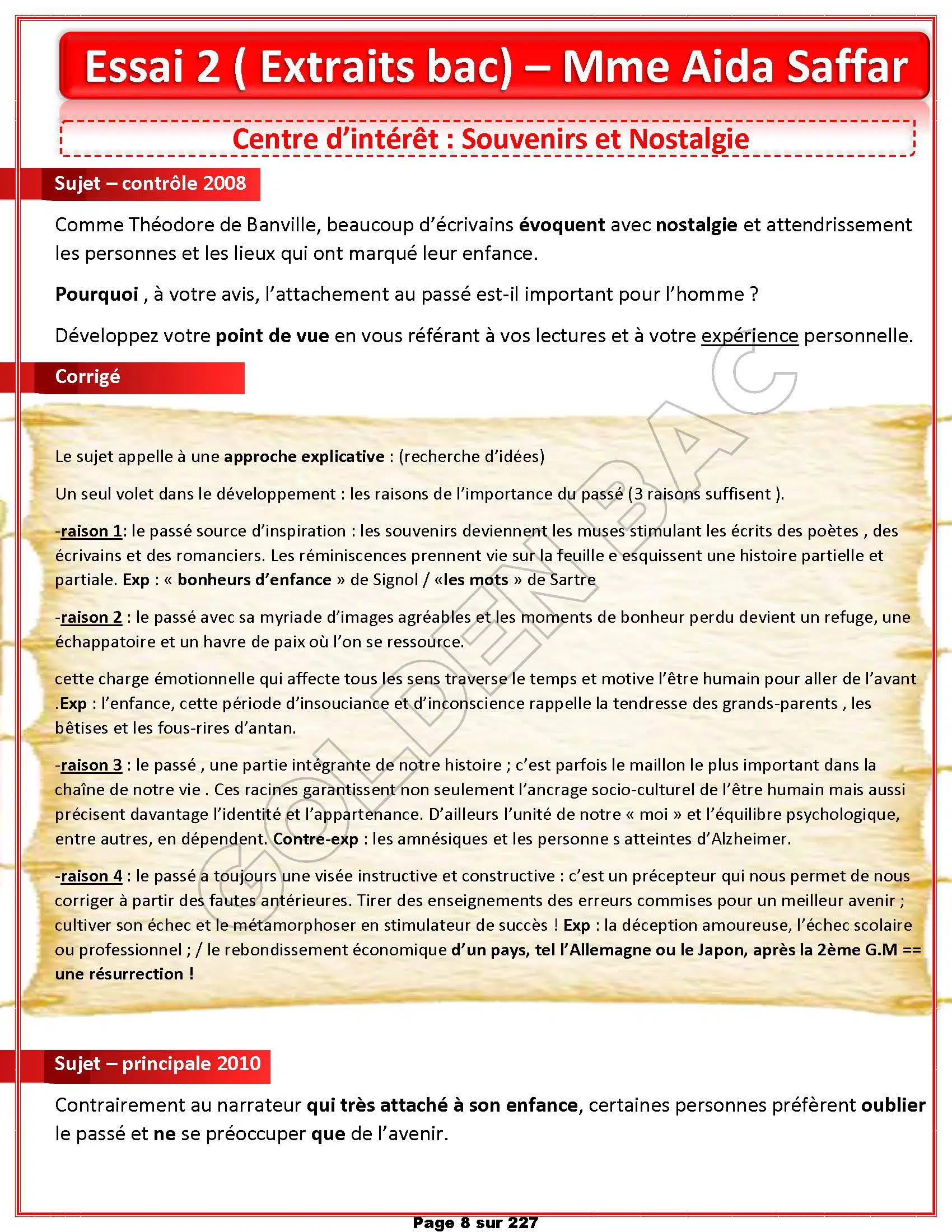 FRANCAIS - TOUTE LANNEE - BAC SCIENTIFIQUES