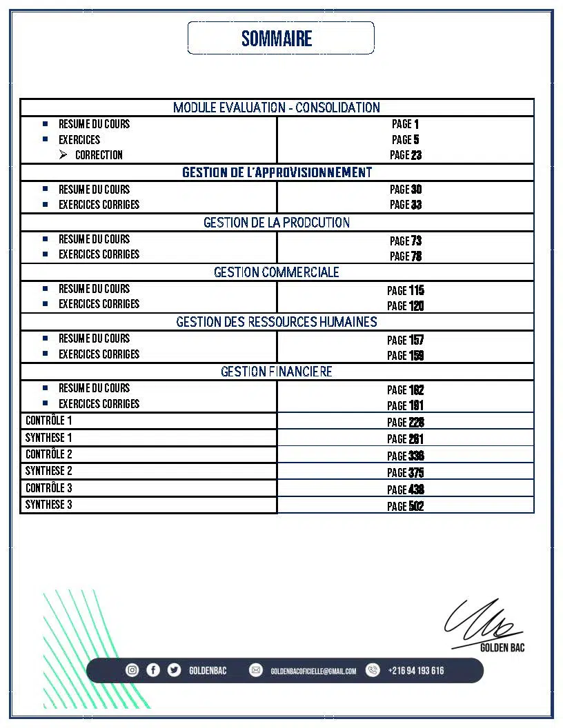 GESTION - TOUTE LANNEE - BAC ECONOMIE