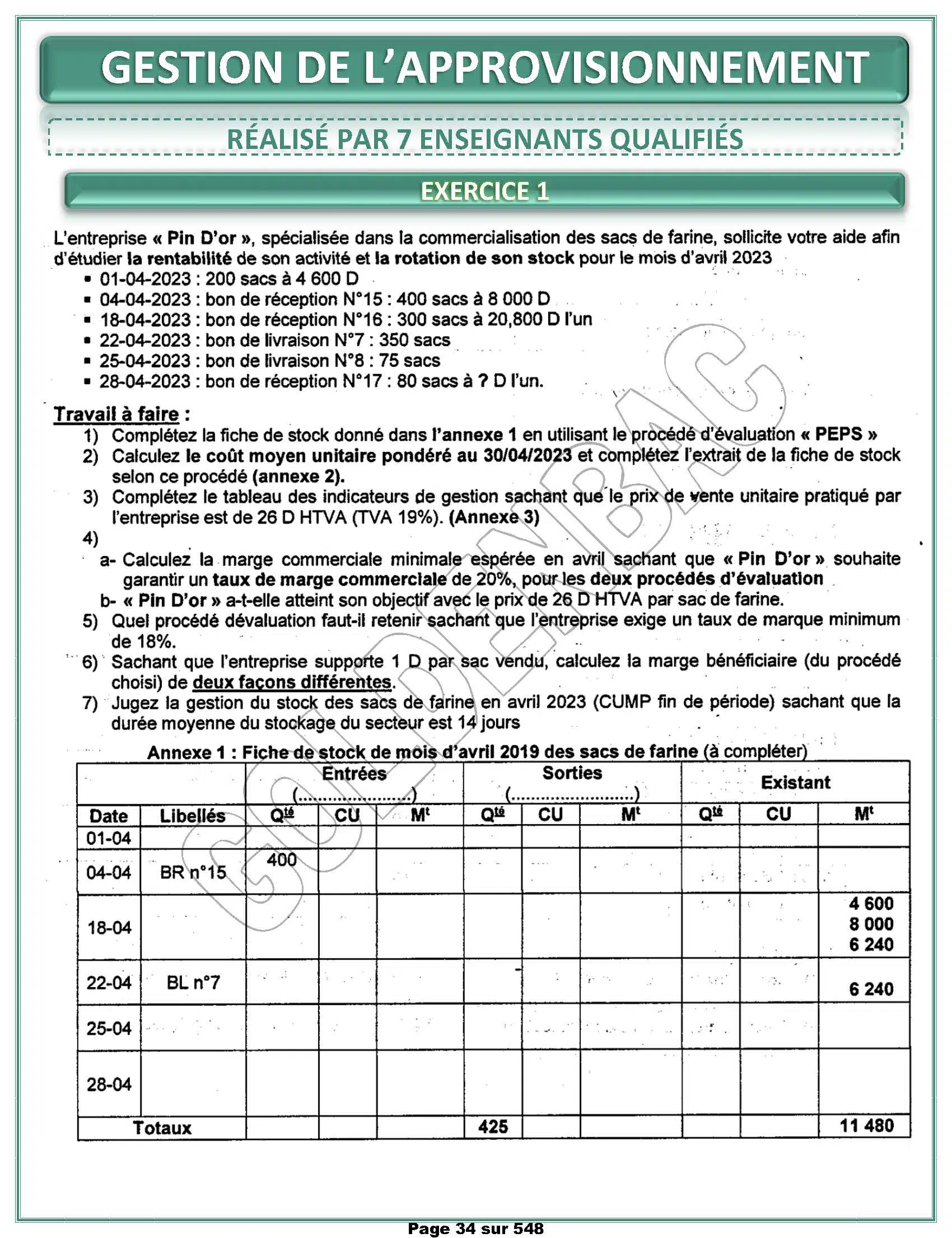 GESTION - TOUTE LANNEE - BAC ECONOMIE