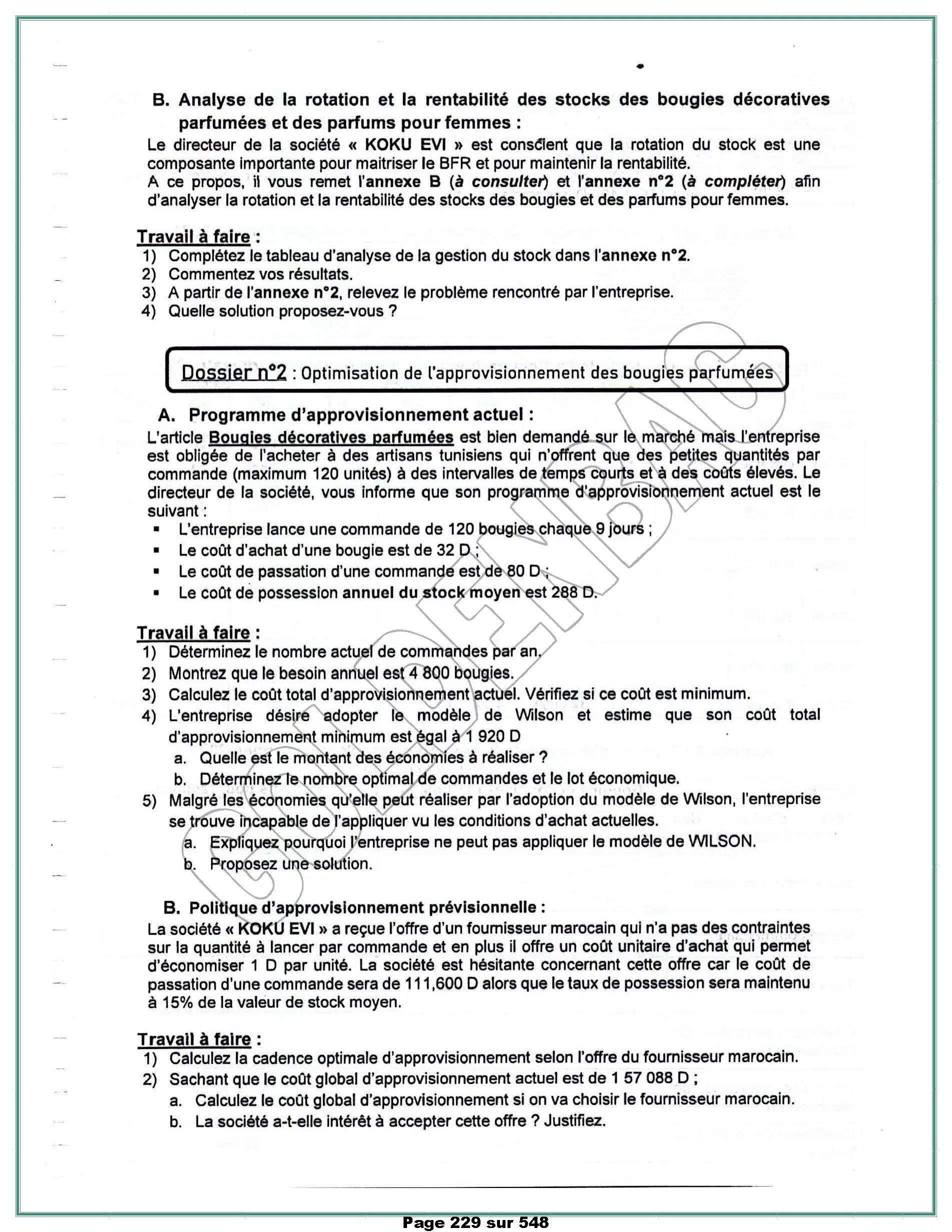 GESTION - TOUTE LANNEE - BAC ECONOMIE