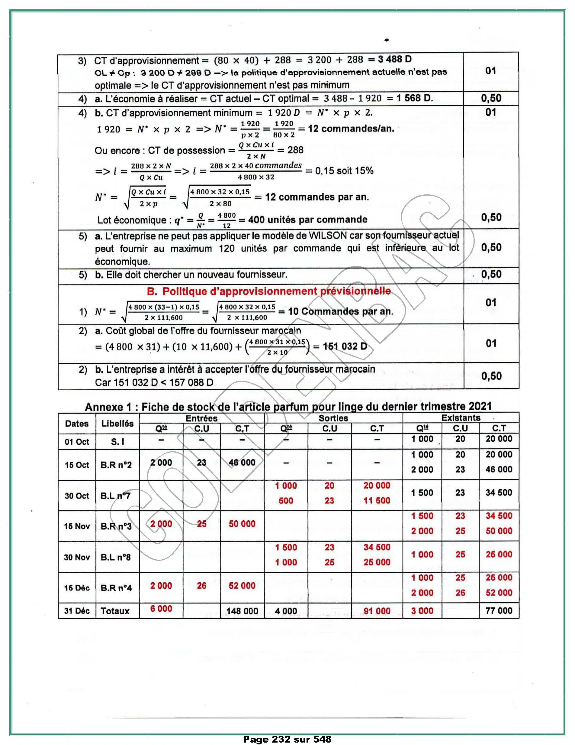 GESTION - TOUTE LANNEE - BAC ECONOMIE