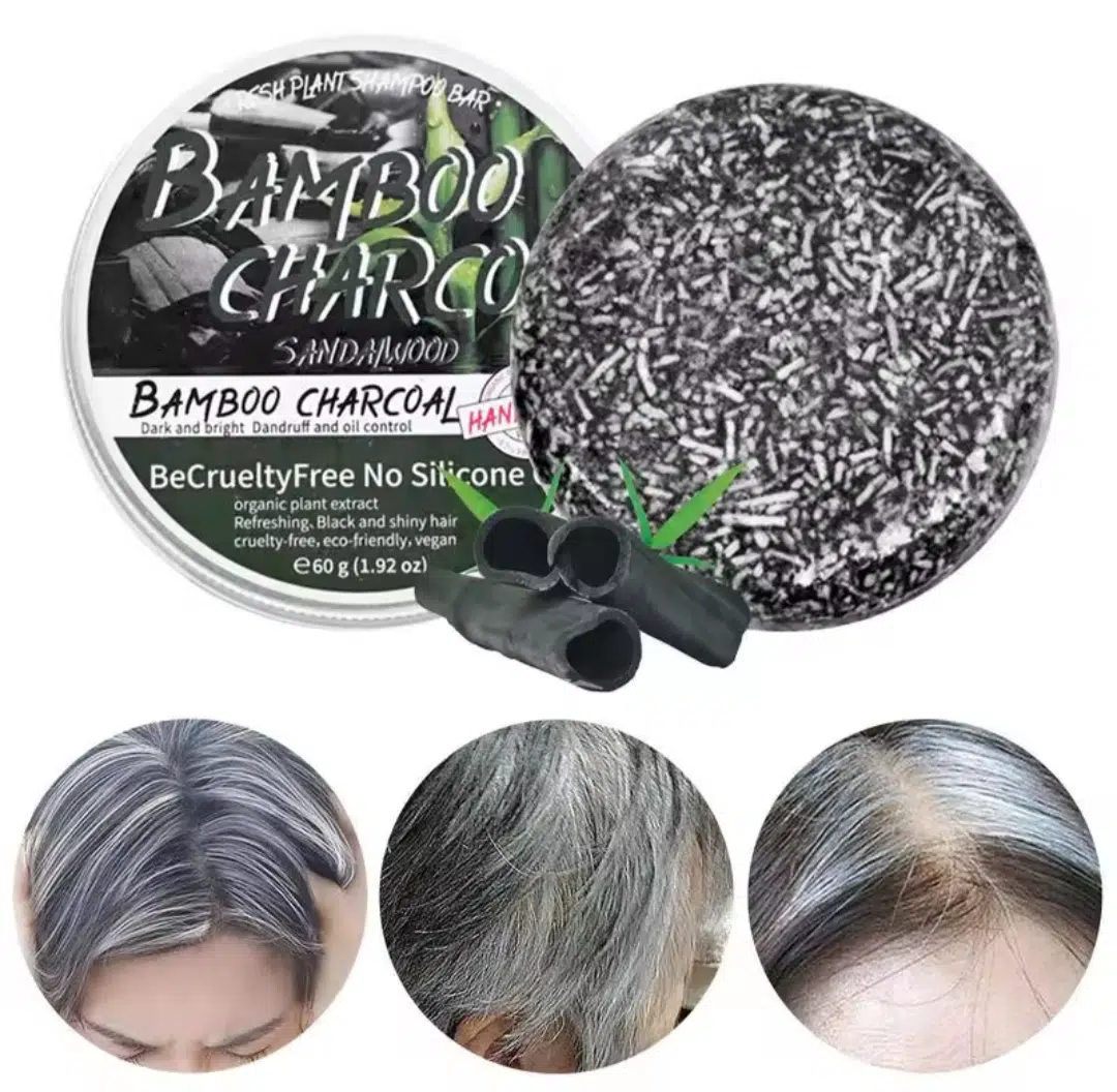 Bamboo Charcoal - Barre de Shampooing Capillaire Aux Plantes Charbon : Anti-cheveux blanc